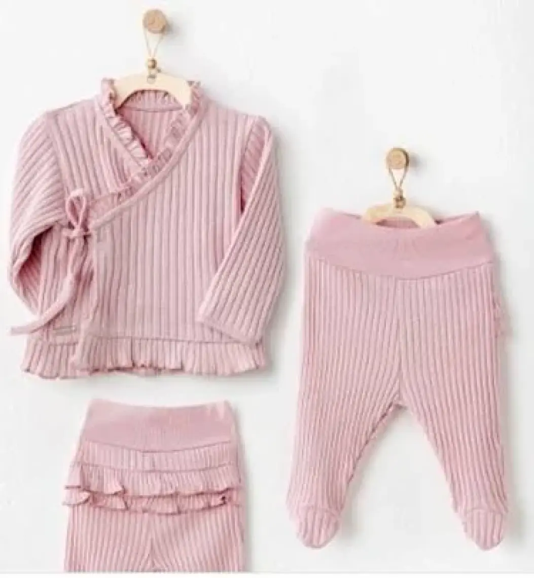 Andywawa Kız Bebek 2li Set - Andywawa - Pembe - 3-6 Ay - AC25094-PEMBE-3-6 Ay