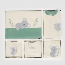 Bebitof Koala Nakışlı 10 Parça Hastane Çıkışı Zıbın Seti  Pamuk