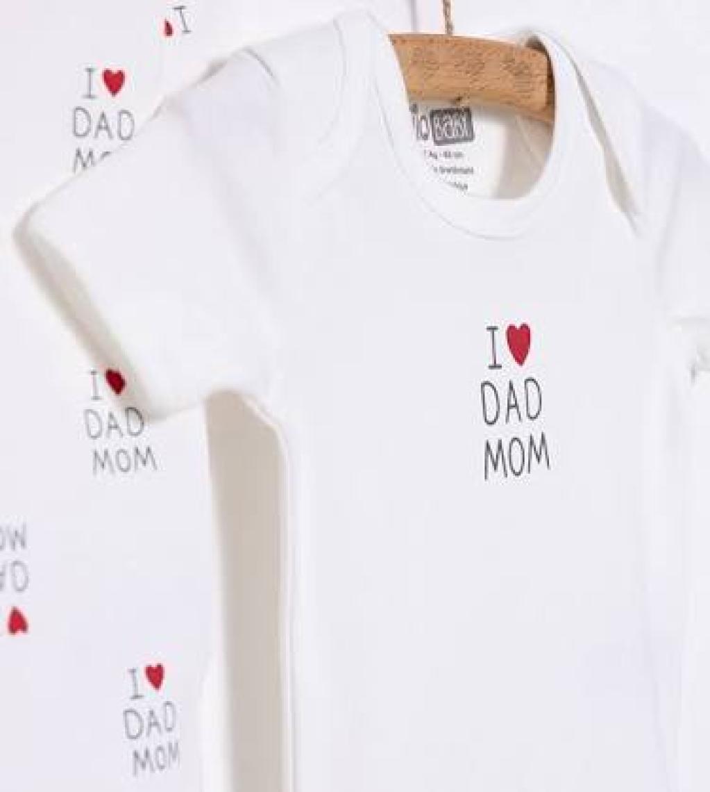 HelloBaby Yenidoğan Baby Mom&dad Kendinden Eldivenli Tulum-Body-Şapka 3lü Set Unisex