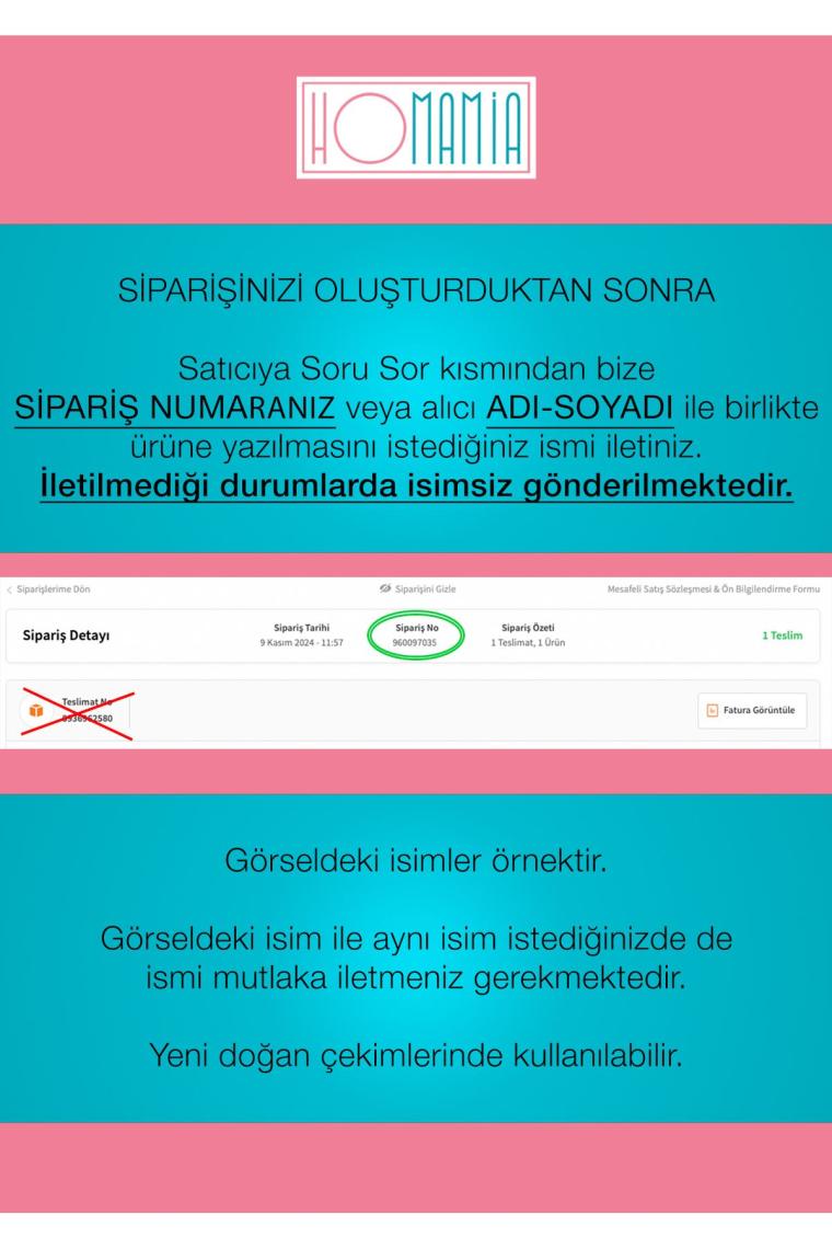 %100 Organik Isme Özel 10'lu Hastane Çıkışı