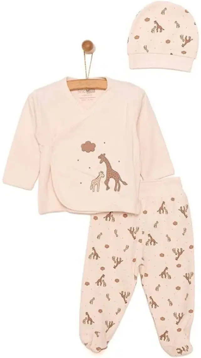HelloBaby Unisex Zıbın-Şapka-Patikli Alt Unisex