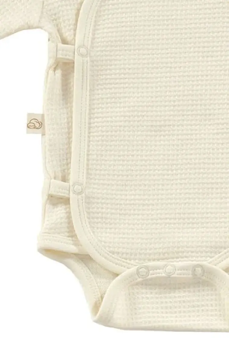 Tiny Lamb Honey Comb Organik Pamuk Jakar Penye Yenidoğan Mini Hastane Çıkış Seti-Beyaz