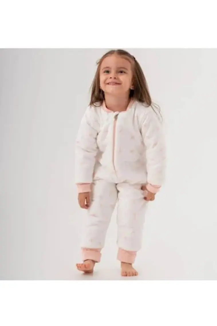 Moi Noi Fermuarlı Uzun Kollu Kışlık Bebek Çocuk Uyku Tulumu Çiçek 2,5 Tog