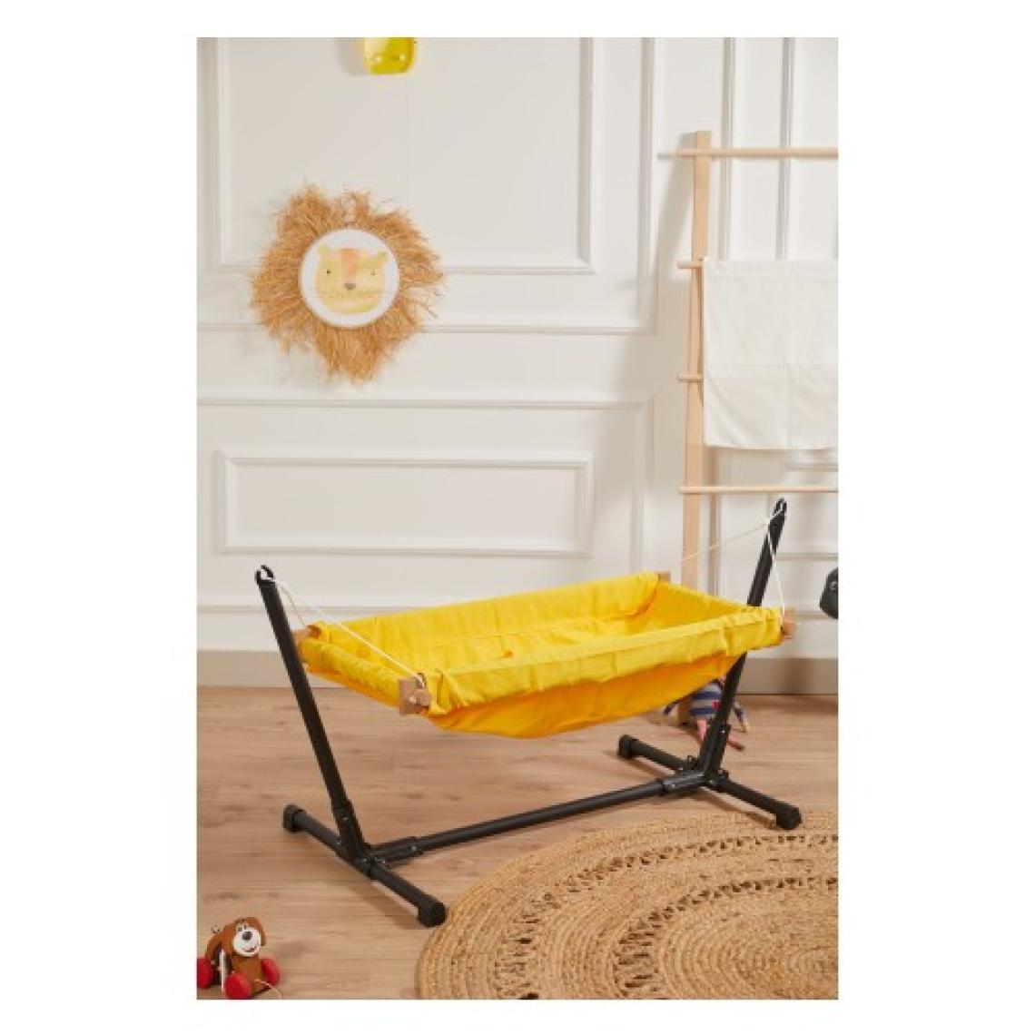 Svava Standlı Ahşap Bebek Hamak Beşik (Sarı)