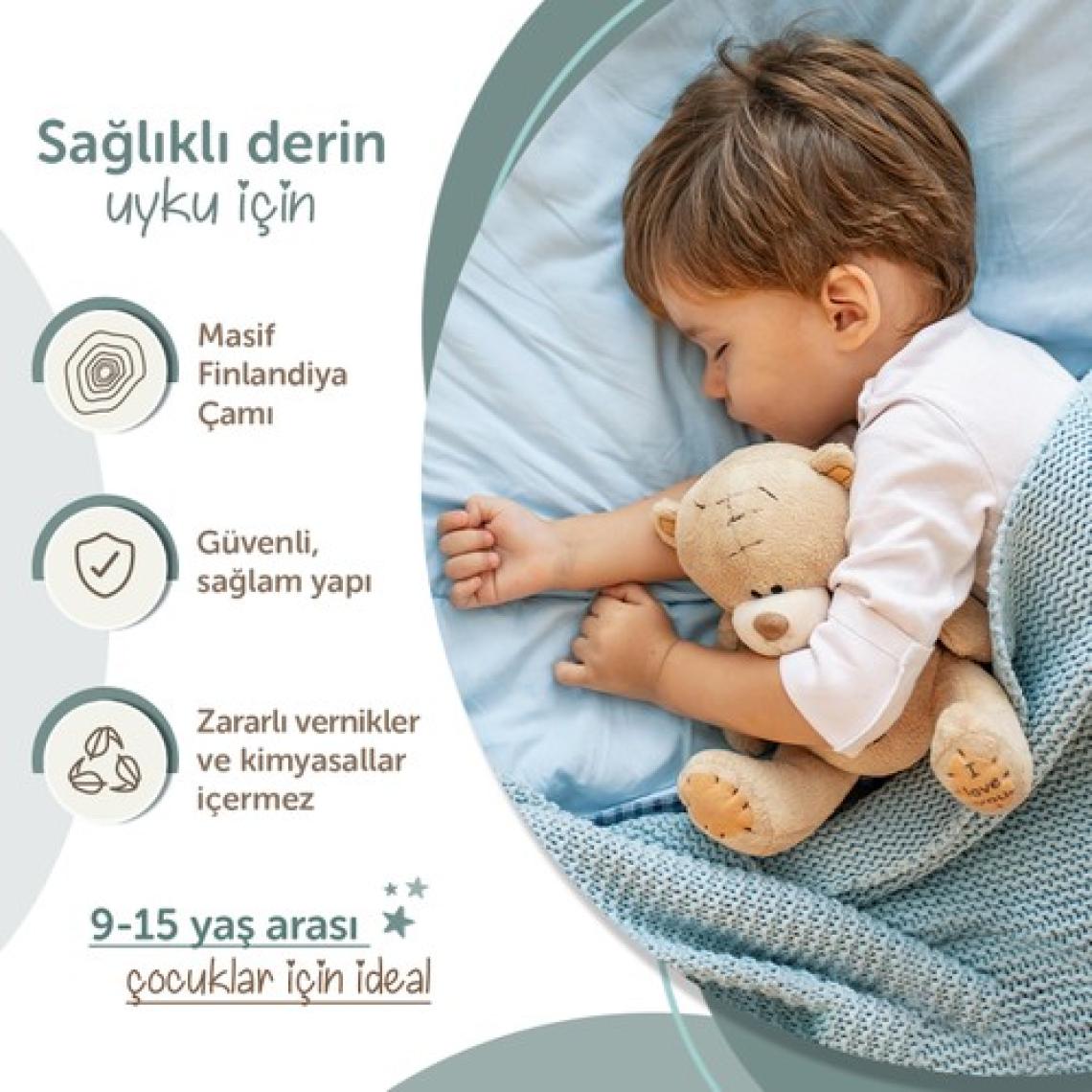 Kukka KFB620 Montessori Yer Yatağı - 90X200 cm Masif Çam Ağacı,  Geniş Uyku ve Oyun Alanı