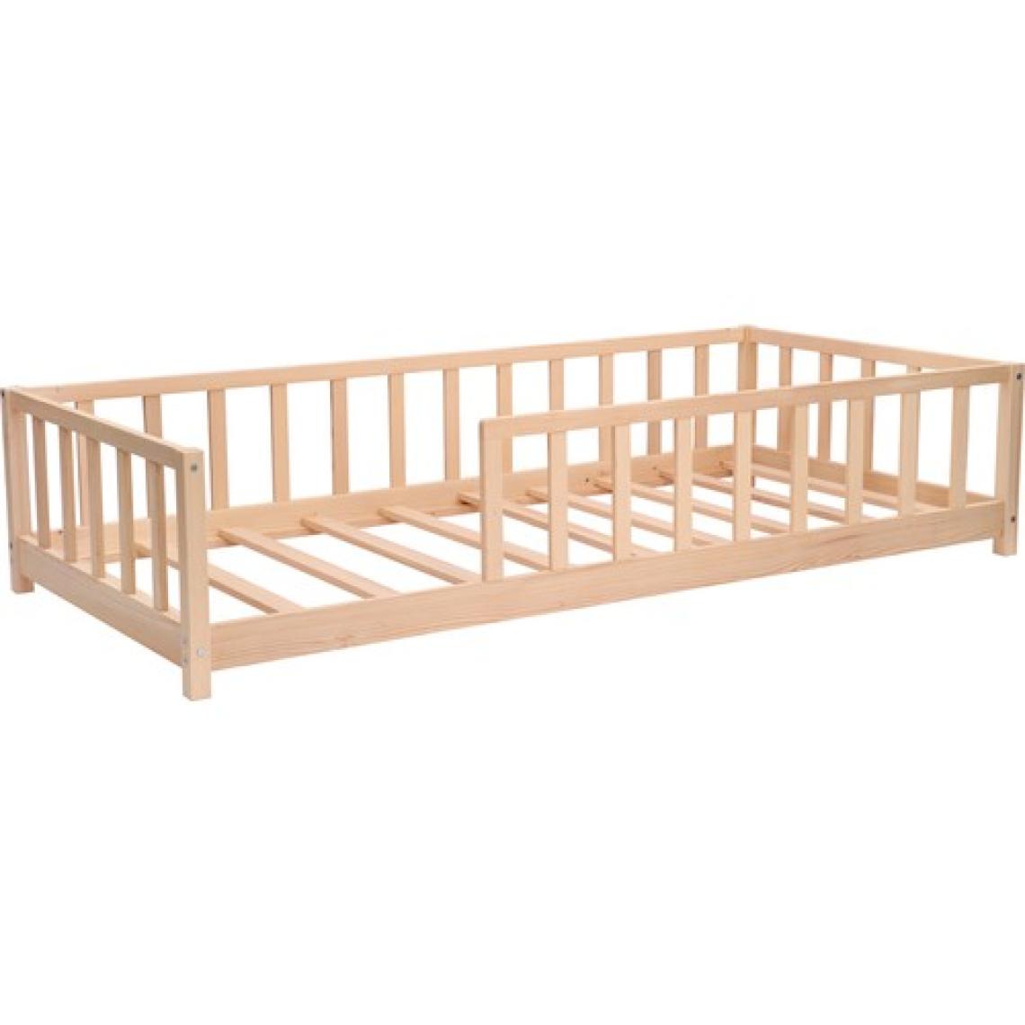 Kukka KFB620 Montessori Yer Yatağı - 90X200 cm Masif Çam Ağacı,  Geniş Uyku ve Oyun Alanı