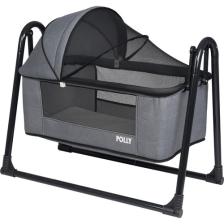 POLLY BABY Keten Fileli Silinebilir Portatif Sallanır Anne Yanı Beşik Sepet Beşik Hamak Beşik Füme