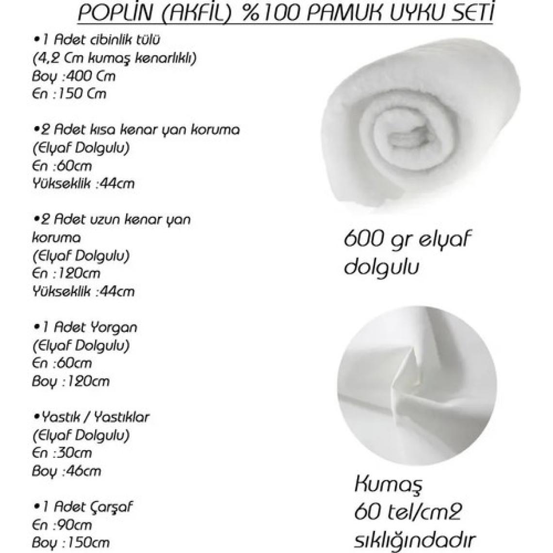 Bamgidoo Ahşap Organik Beşik Anne Yanı Beşik 3 Kademeli Lüx Bebek Beşiği 60 x 120 cm - Krem Güpür Uyku Setli & Soft Yataklı