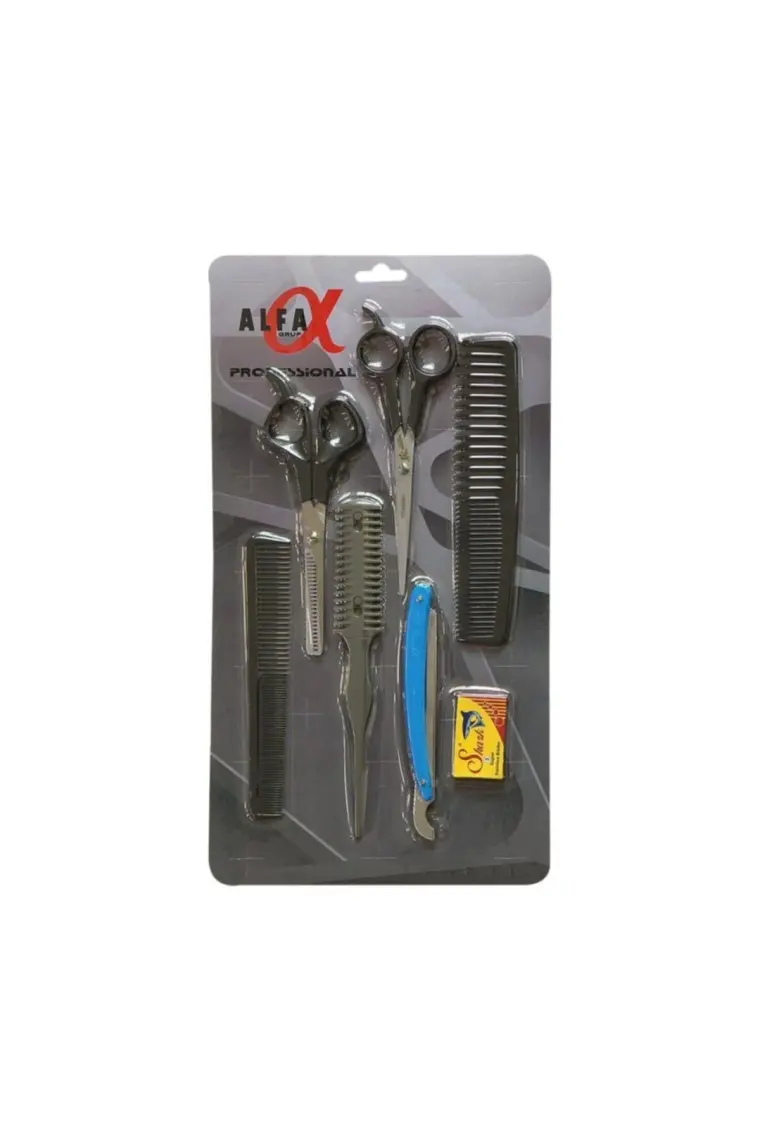 Alfa SET19 6'lı Berber Seti + Ense Fırçası