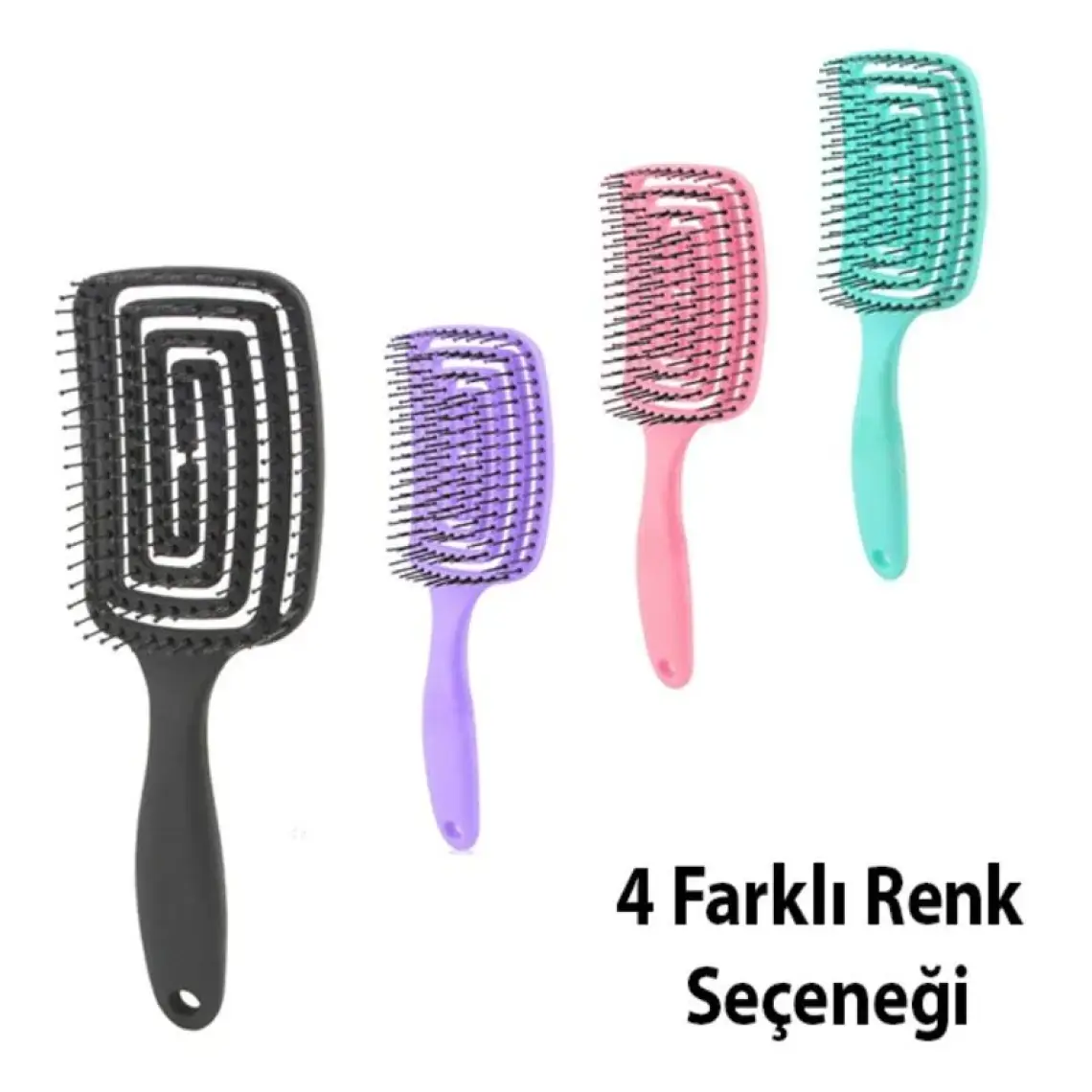 Ezere Büyük Kavisli Yumuşak Saç Açma ve Tarama Fırçası