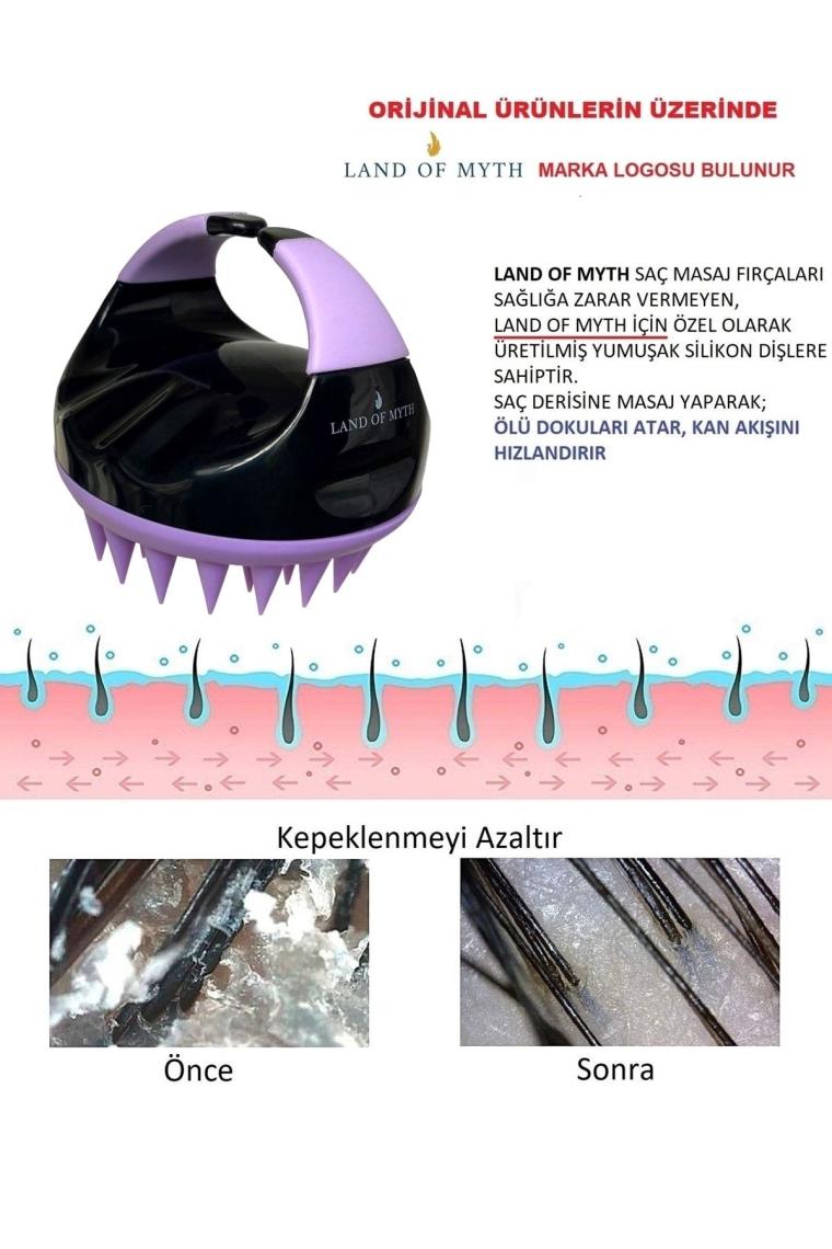 Lom1402 Yeni Yumuşak Silikon Dişli Saç Derisi Masaj Şampuan Duş Fırçası (siyah-lila)