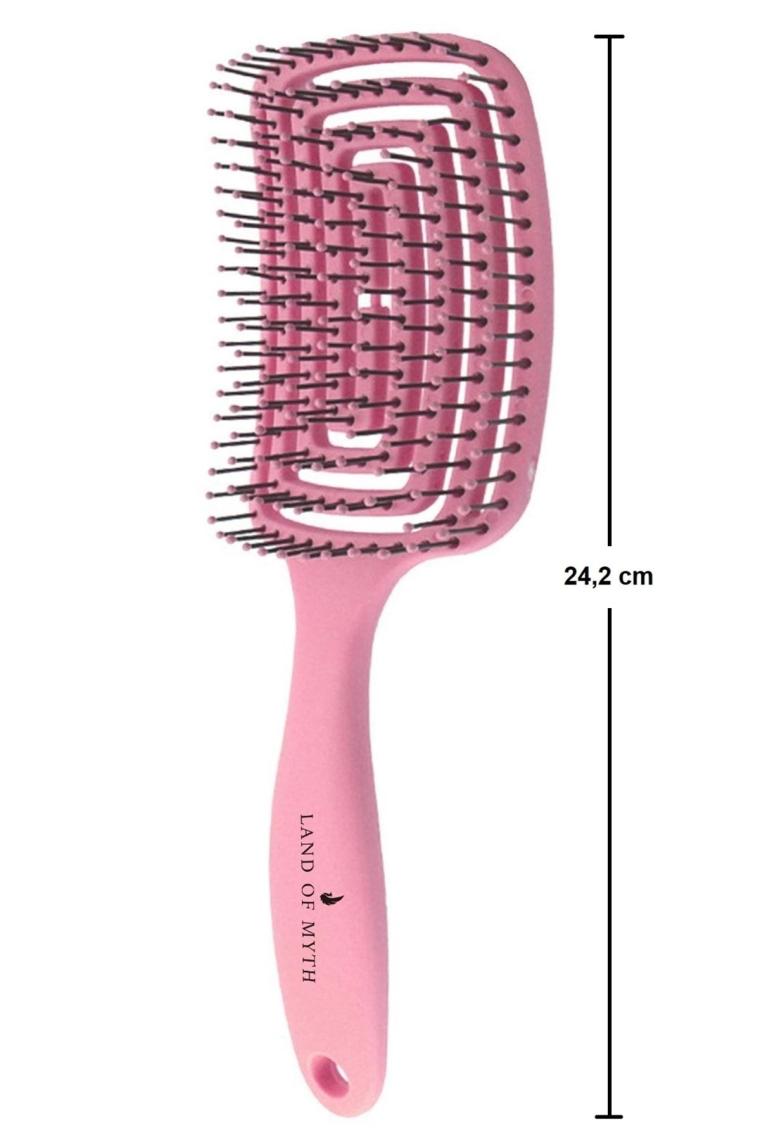 Lom1272 Üç Boyutlu Esnek Saç Açma Ve Tarama Fırçası, Flexible Pro Brush (pembe)