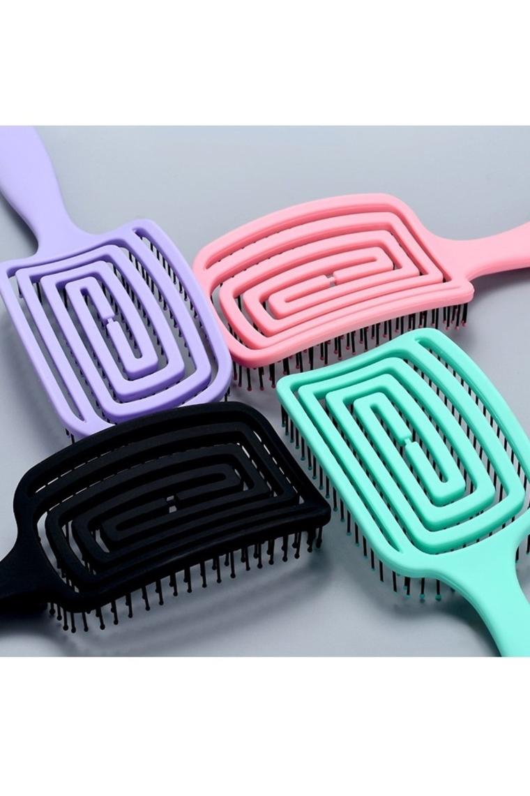 Lom1272 Üç Boyutlu Esnek Saç Açma Ve Tarama Fırçası, Flexible Pro Brush (pembe)