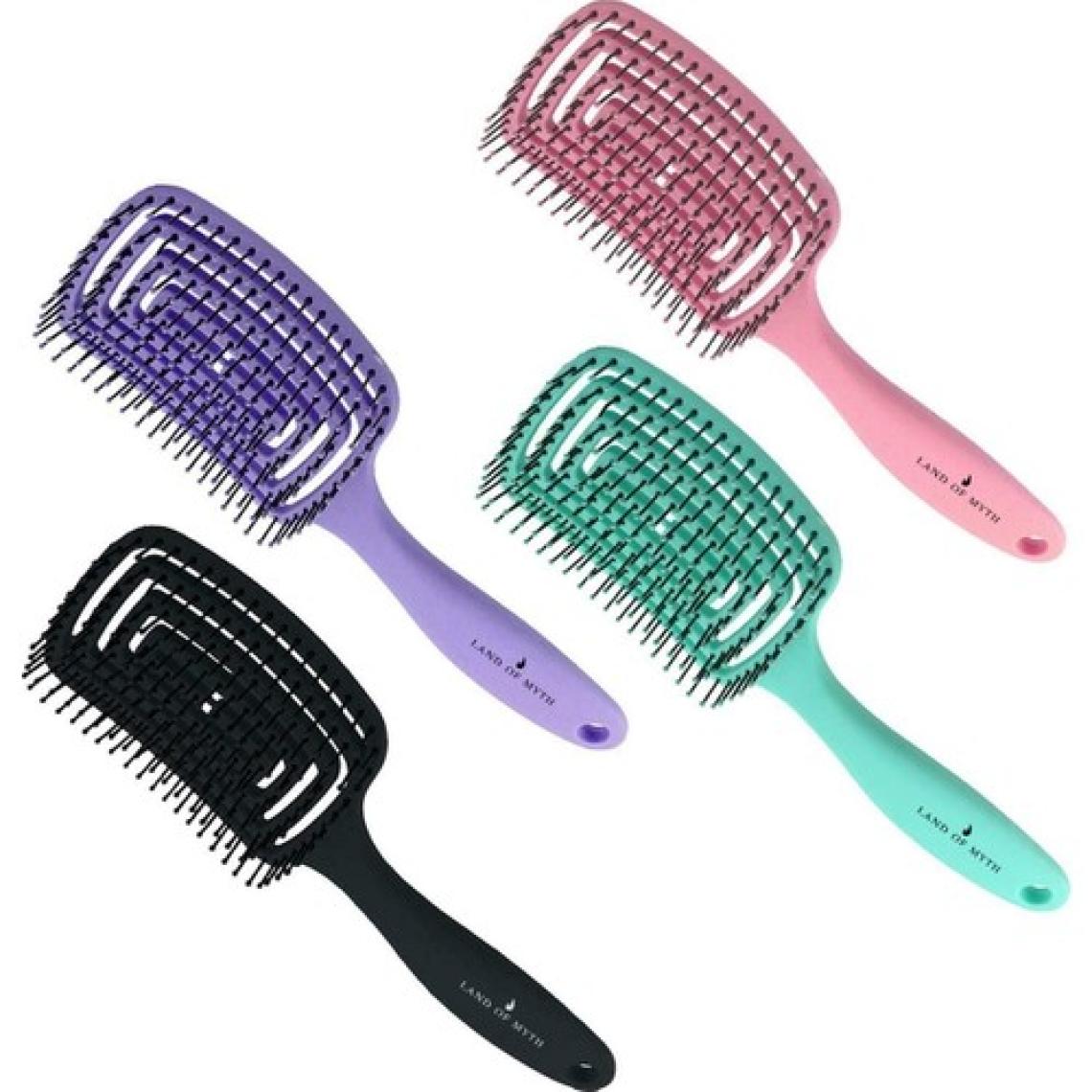 Land Of Myth - LOM1274 Üç Boyutlu Esnek Saç Açma ve Tarama Fırçası, Flexible Pro Brush (Turkuaz)