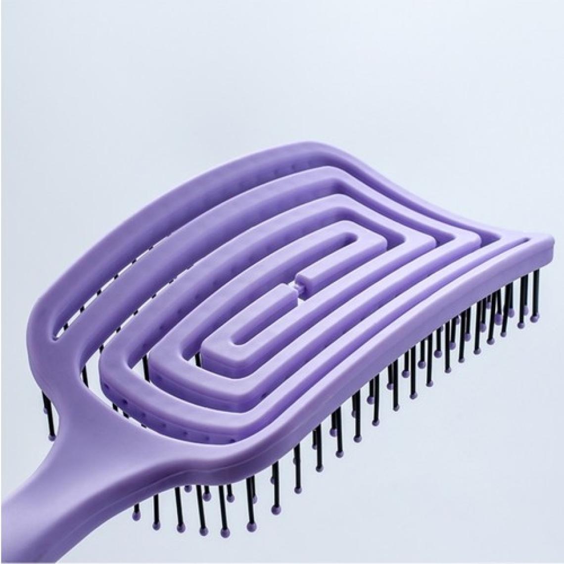 Land Of Myth - LOM1273 Üç Boyutlu Esnek Saç Açma ve Tarama Fırçası, Flexible Pro Brush (Lila)
