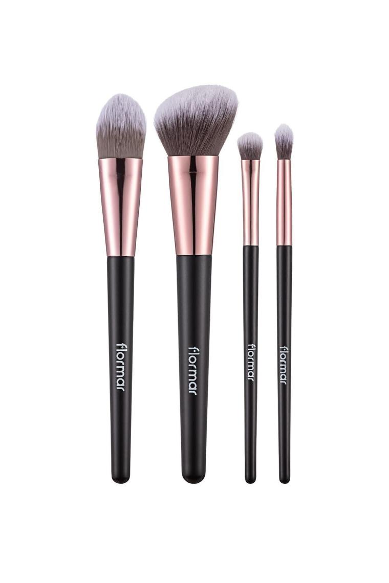4'lü Makyaj Fırçası Seti (Allık-Fondöten-Far-Crease) - Makeup Brush Set - 012 - 8690604597772