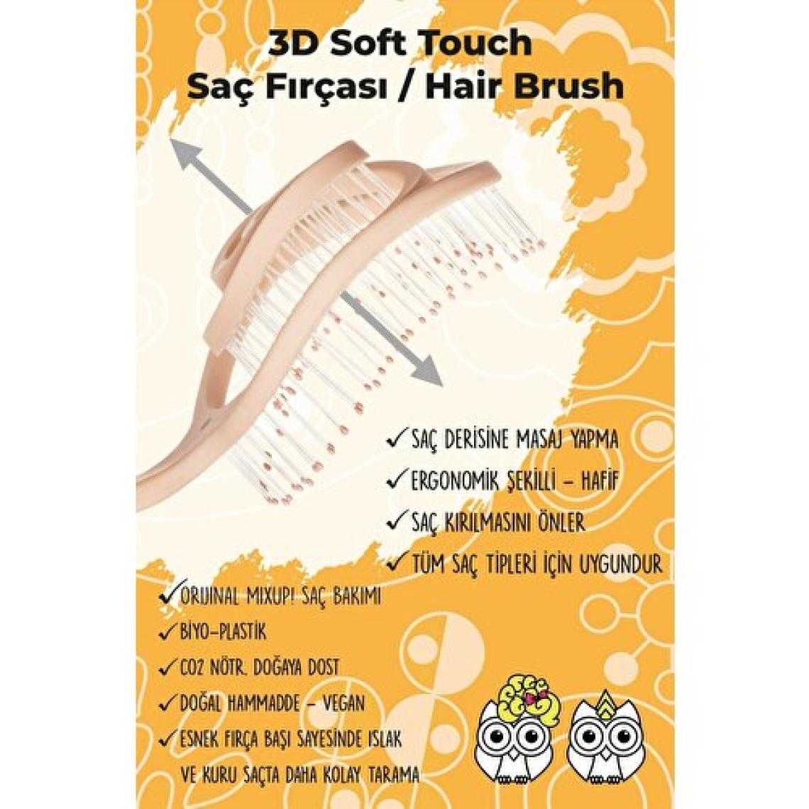 Mixup 3D Soft Touch Saç Fırçası Turuncu