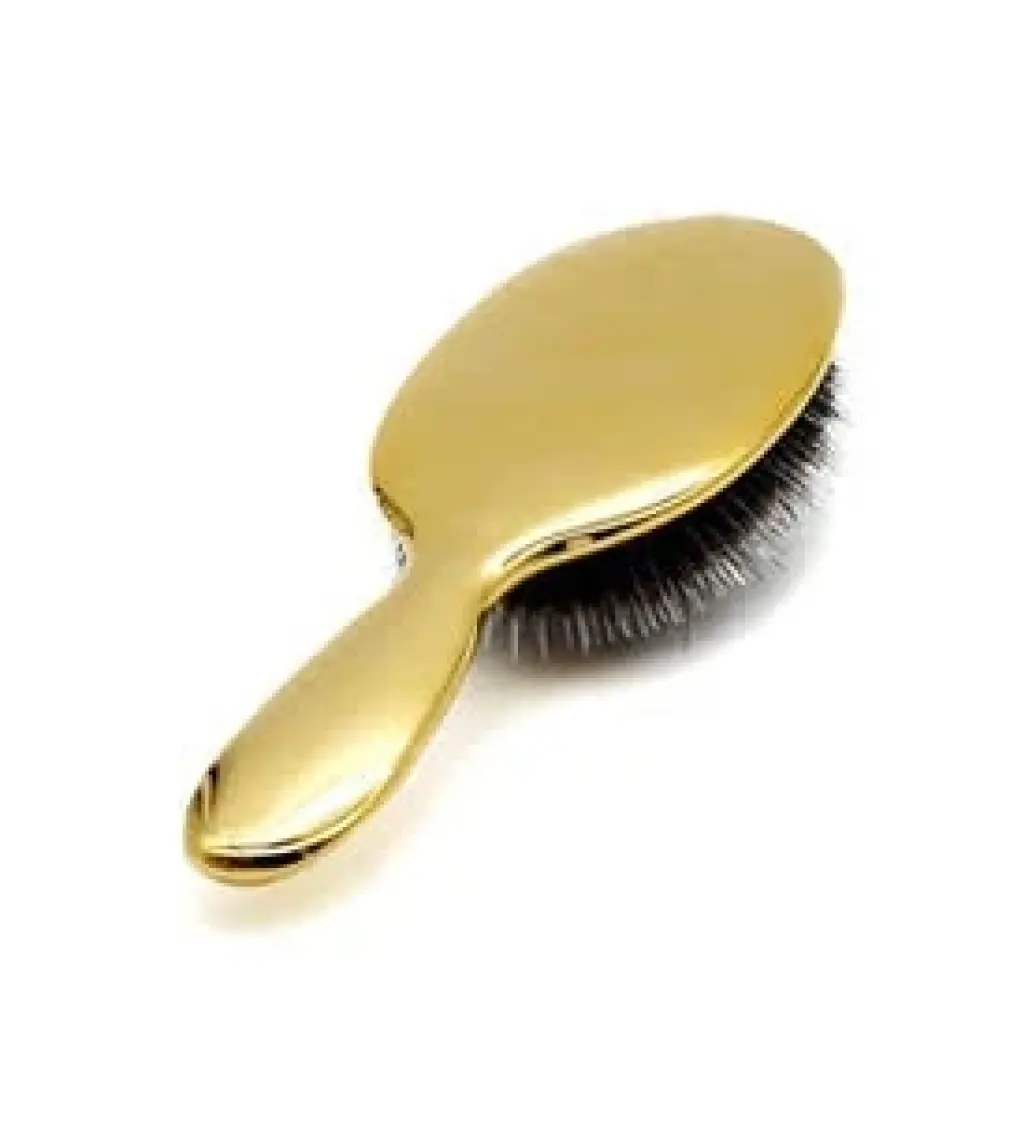 Land Of Myth – LOM1052 Premium Seri Oval Kürek Saç Açma Tarama Fırçası, Galvanik, Kaynak Saç Tarağı (Gold)