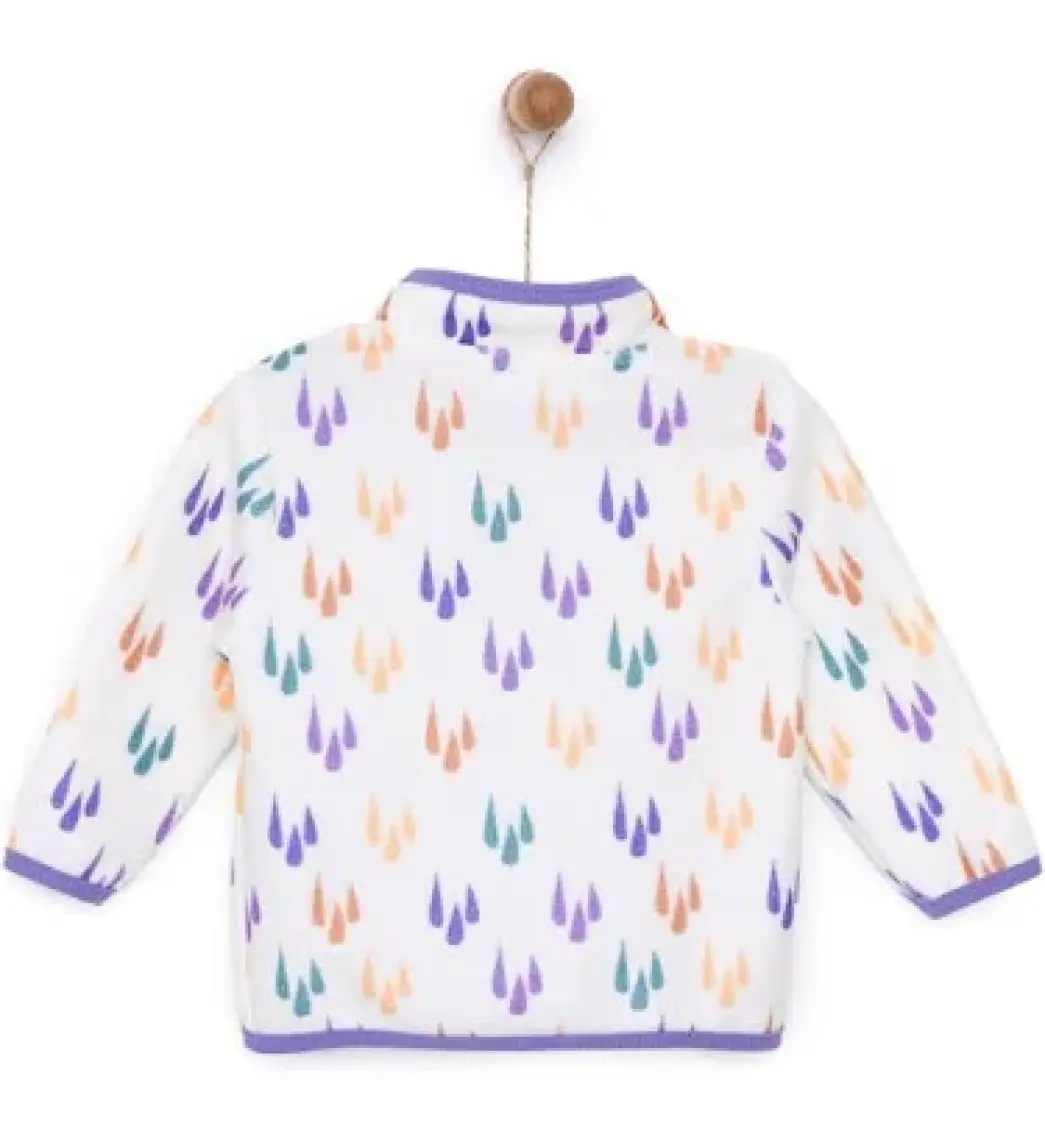 HelloBaby HelloBaby Basic Metraj Baskılı Polar Hırka Kız Bebek