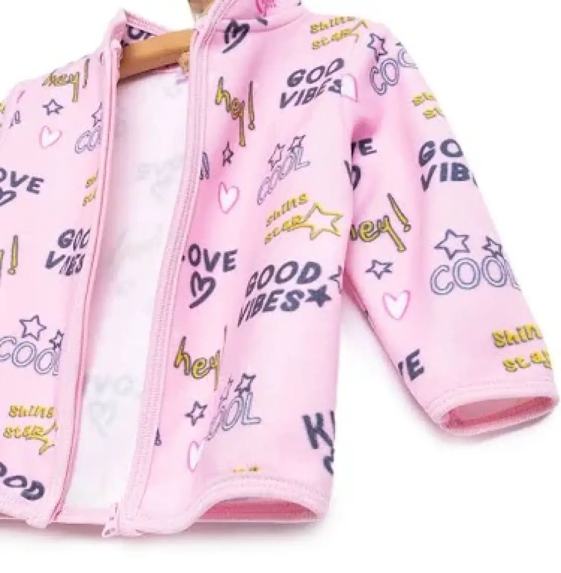HelloBaby Basic Metraj Baskılı Polar Hırka Kız Bebek