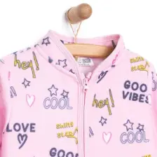 HelloBaby Basic Metraj Baskılı Polar Hırka Kız Bebek