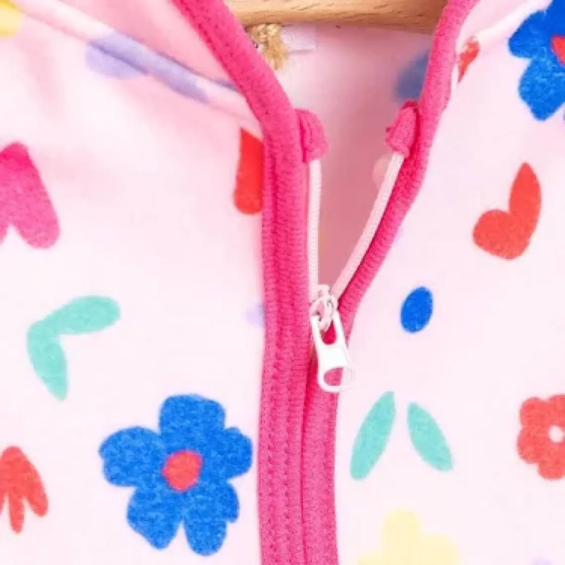 HelloBaby Basic Metraj Baskılı Polar Hırka Kız Bebek