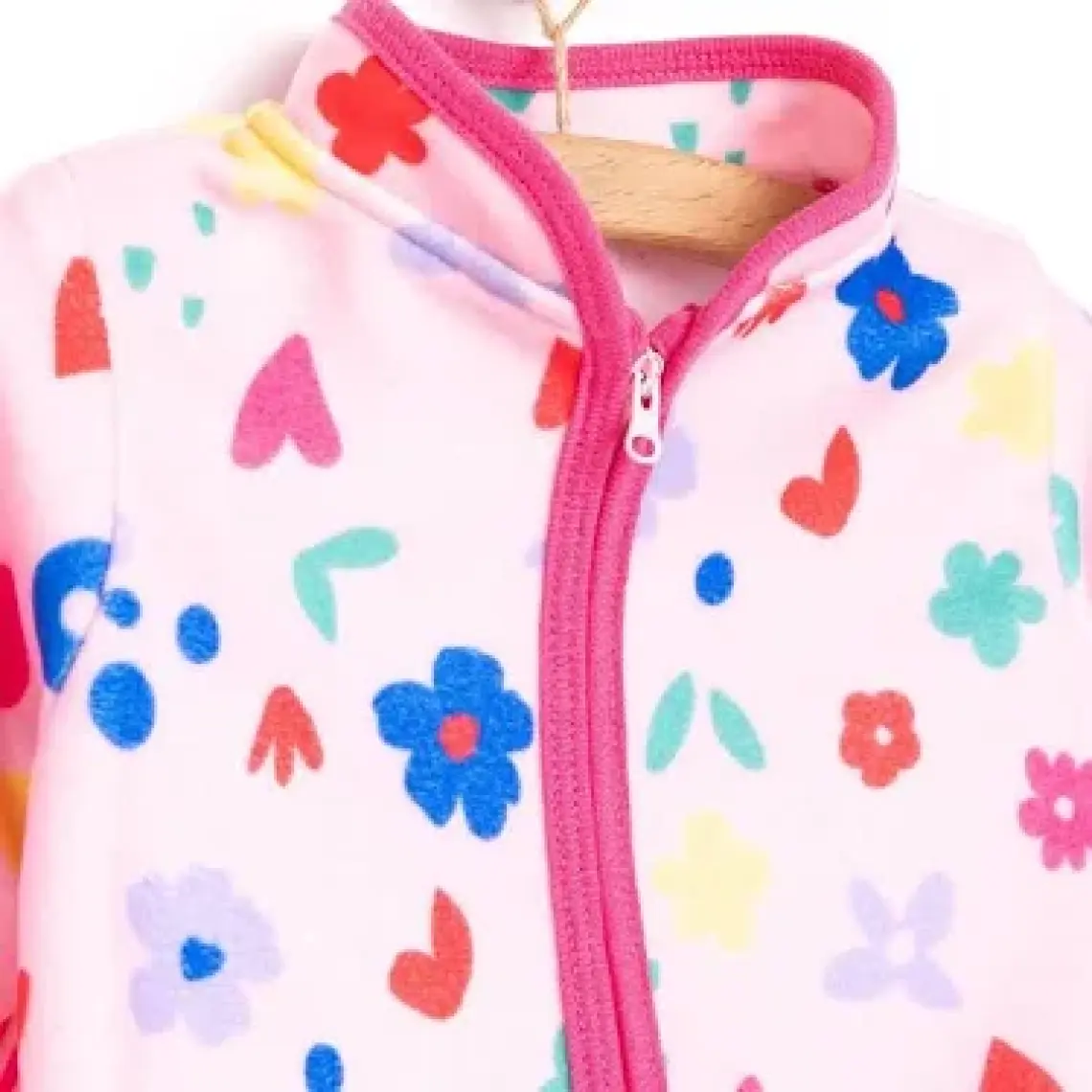 HelloBaby Basic Metraj Baskılı Polar Hırka Kız Bebek
