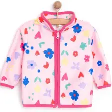 HelloBaby Basic Metraj Baskılı Polar Hırka Kız Bebek