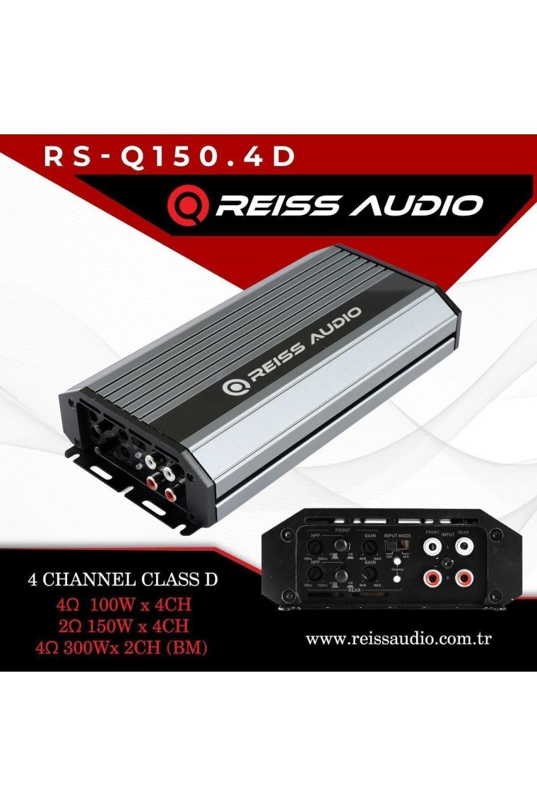 Reiss RS-Q150.4D 4kanal Profesyonel Oto Amfi Anfi 2 Ohm 150W
