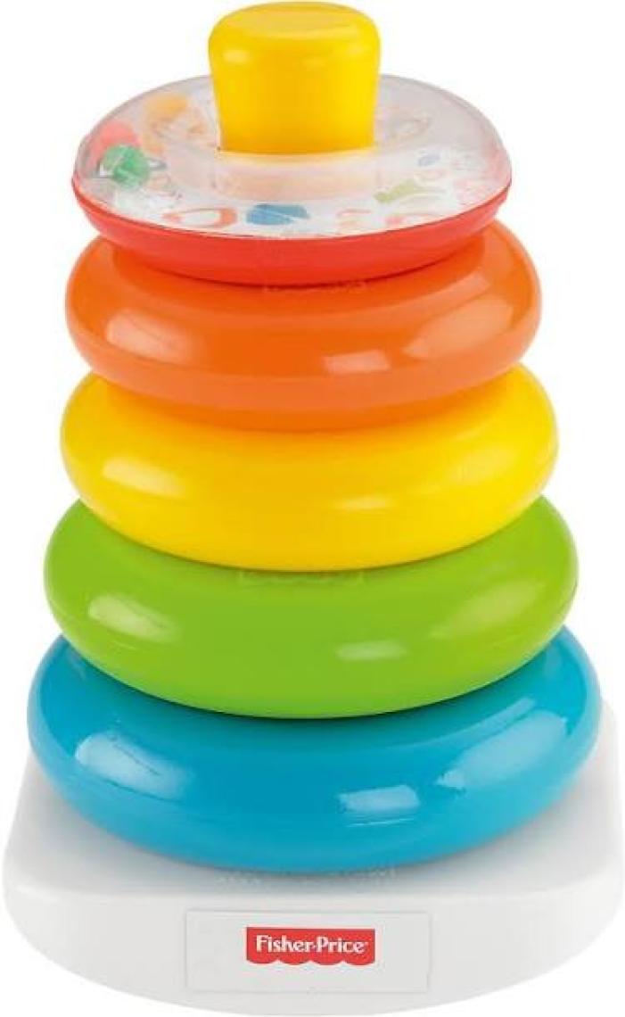 Fisher-Price Ekolojik Renkli Halkalar - Montessori Uyumlu, Plastik Kavrama ve Dizme Özellikli Eğitici Bebek Oyuncakları