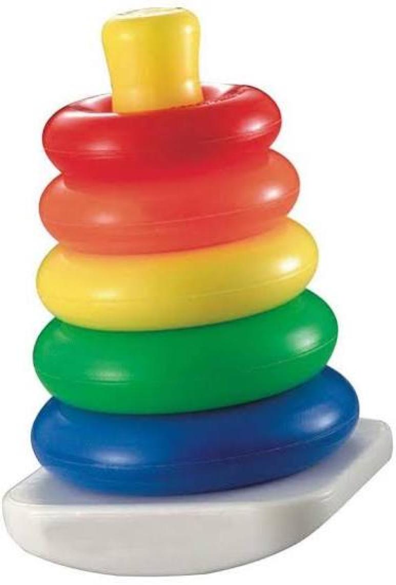 Fisher-Price Ekolojik Renkli Halkalar - Montessori Uyumlu, Plastik Kavrama ve Dizme Özellikli Eğitici Bebek Oyuncakları
