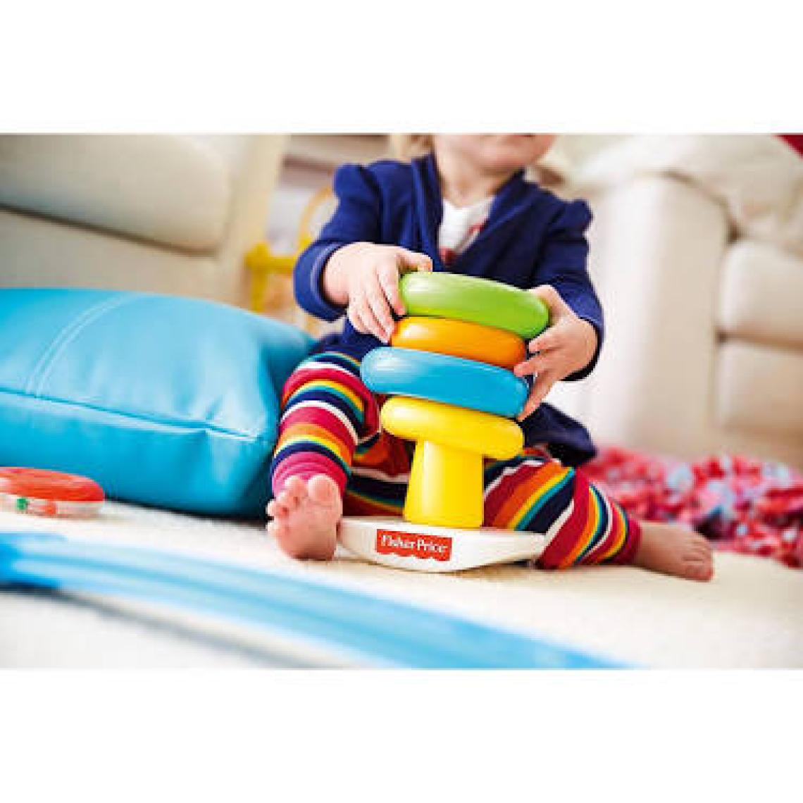 Fisher-Price Ekolojik Renkli Halkalar - Montessori Uyumlu, Plastik Kavrama ve Dizme Özellikli Eğitici Bebek Oyuncakları