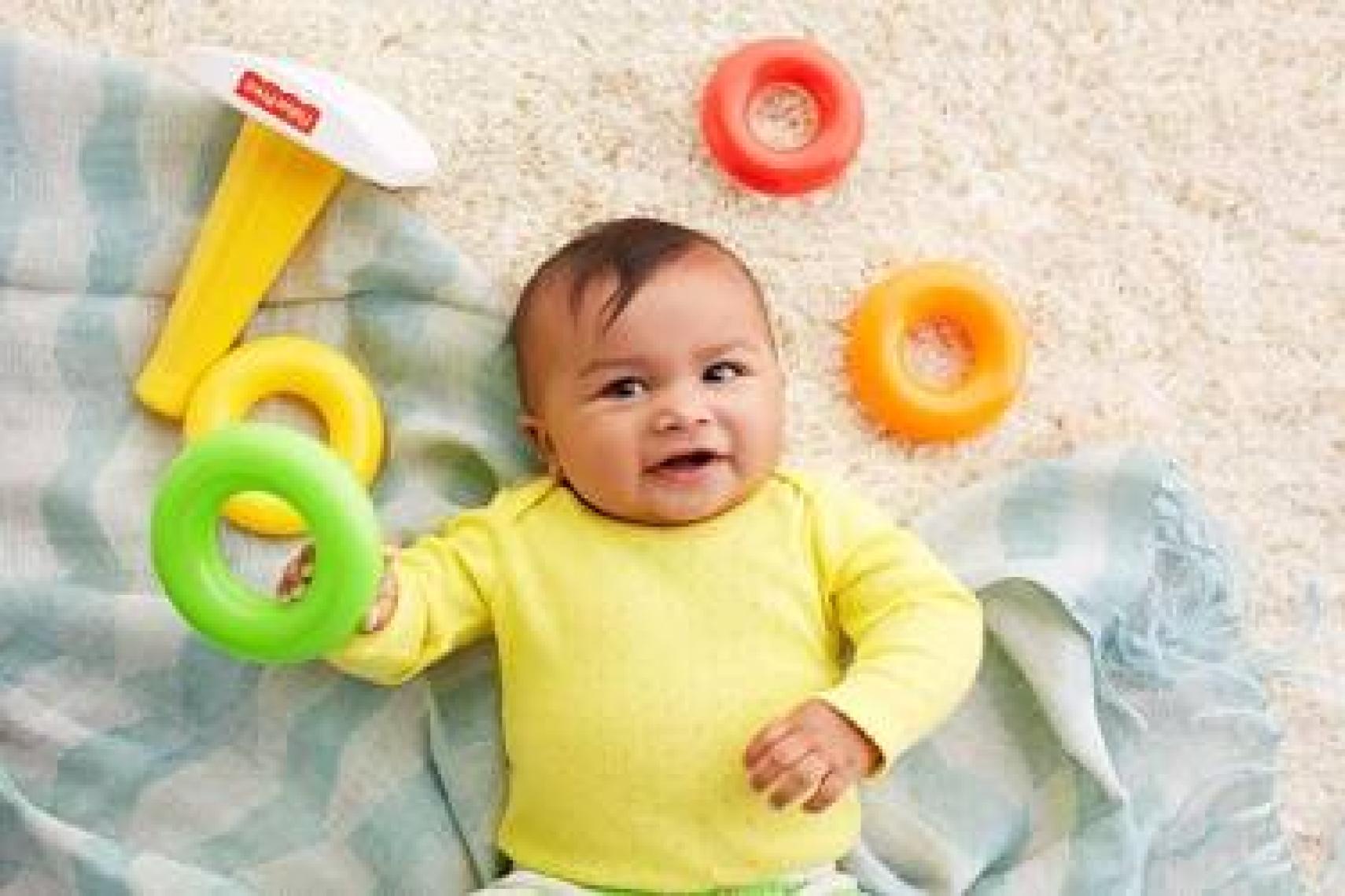 Fisher-Price Ekolojik Renkli Halkalar - Montessori Uyumlu, Plastik Kavrama ve Dizme Özellikli Eğitici Bebek Oyuncakları