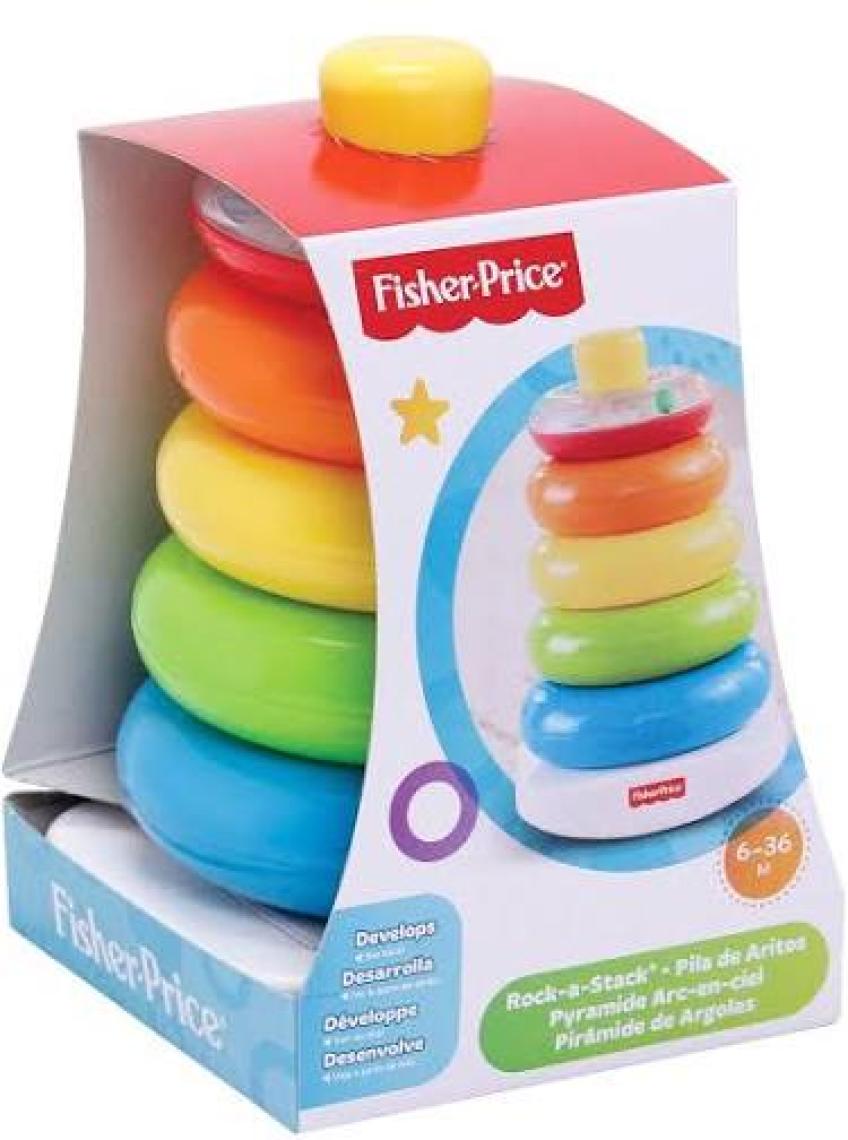 Fisher-Price Ekolojik Renkli Halkalar - Montessori Uyumlu, Plastik Kavrama ve Dizme Özellikli Eğitici Bebek Oyuncakları