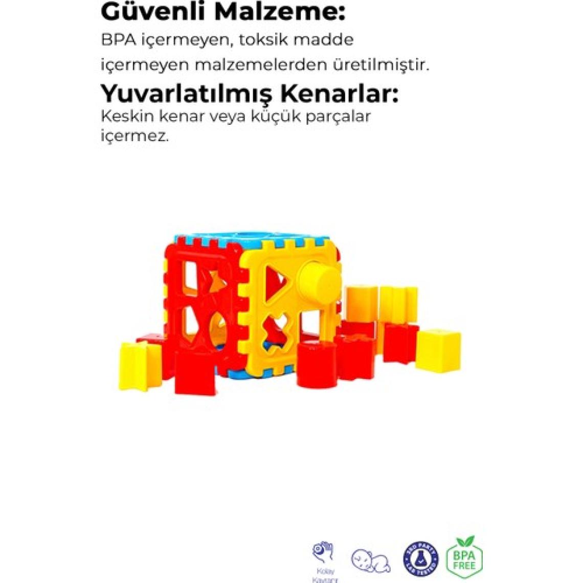 Kiki Eğitici Bul-Tak Küp - Renkli Şekillerle Öğrenme Oyuncağı, 12 Aydan İtibaren Çocuklar İçin