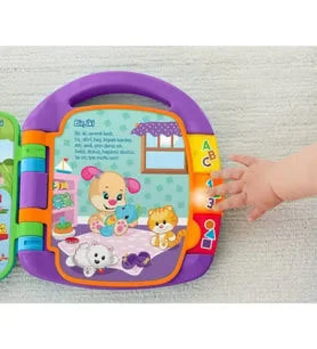 Fisher-Price Eğitici Hikaye Kitabı - Eğlenerek Öğrenin, Işıklı ve Sesli, İnce Motor Becerilerini Geliştirir, Güvenli Kullanım Özellikleriyle