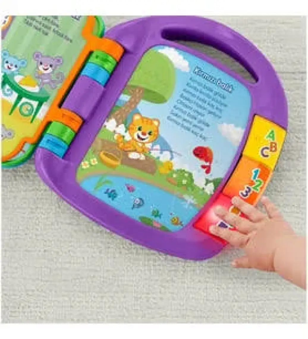 Fisher-Price Eğitici Hikaye Kitabı - Eğlenerek Öğrenin, Işıklı ve Sesli, İnce Motor Becerilerini Geliştirir, Güvenli Kullanım Özellikleriyle