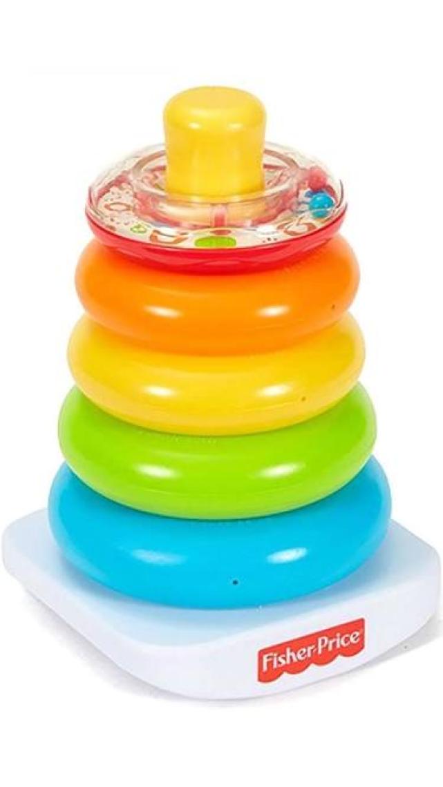 Fisher-Price Ekolojik Renkli Halkalar - Montessori Uyumlu, Plastik Kavrama ve Dizme Özellikli Eğitici Bebek Oyuncakları