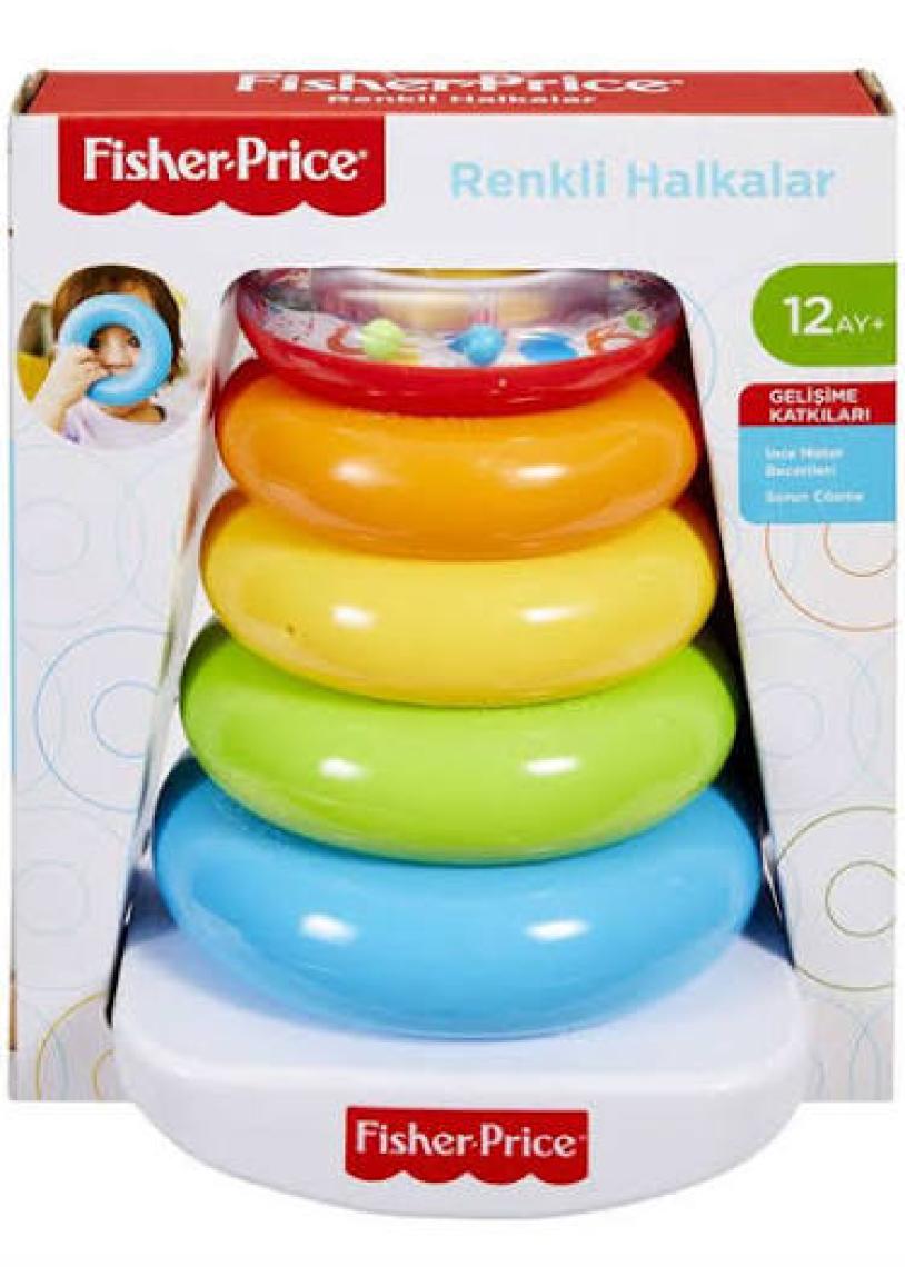 Fisher-Price Ekolojik Renkli Halkalar - Montessori Uyumlu, Plastik Kavrama ve Dizme Özellikli Eğitici Bebek Oyuncakları