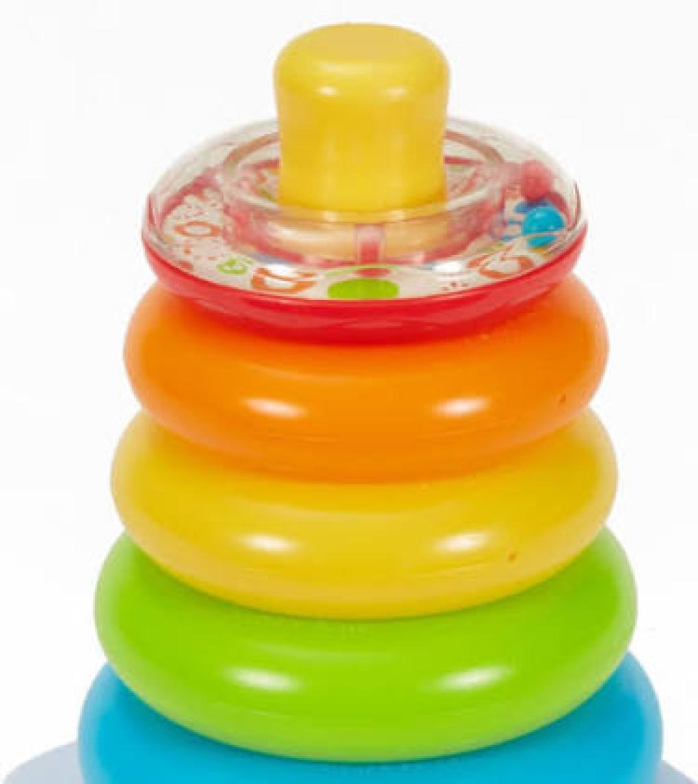 Fisher-Price Ekolojik Renkli Halkalar - Montessori Uyumlu, Plastik Kavrama ve Dizme Özellikli Eğitici Bebek Oyuncakları