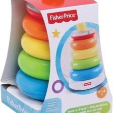 Fisher-Price Ekolojik Renkli Halkalar - Montessori Uyumlu, Plastik Kavrama ve Dizme Özellikli Eğitici Bebek Oyuncakları