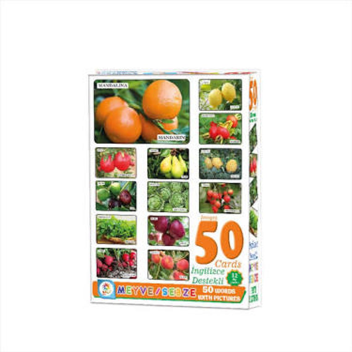 Laço Baby 50 Card Meyve Sebze İngilizce Destekli Oyun Kartları