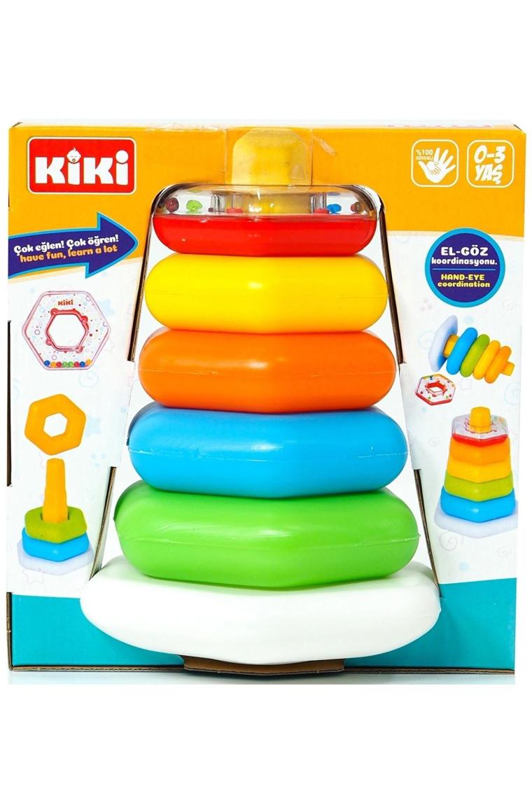 Kiki Bebeğimin Ilk Oyuncakları 4'lü Set Eğitici Oyuncak Bultak Halka Puzzle Kule Oyunu