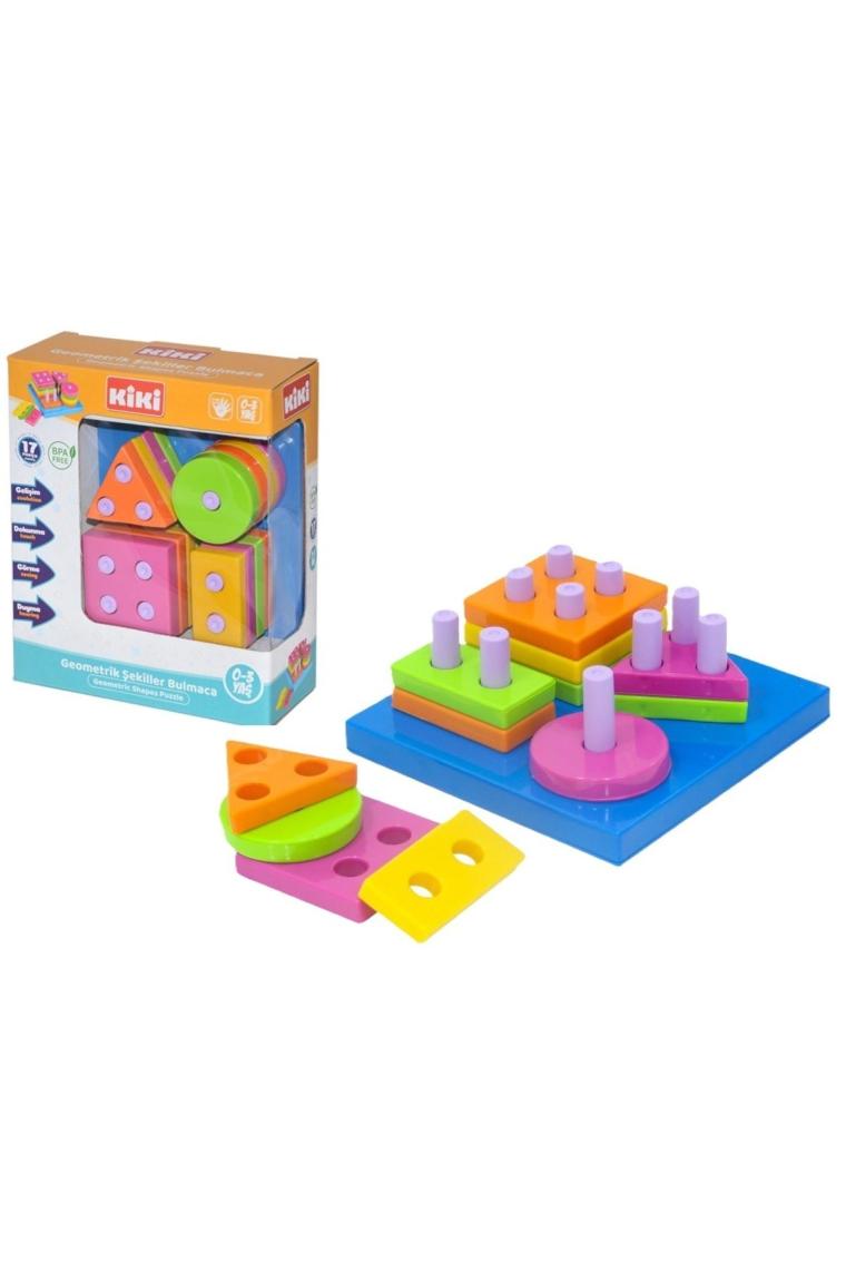 Kiki Bebeğimin Ilk Oyuncakları 4'lü Set Eğitici Oyuncak Bultak Halka Puzzle Kule Oyunu