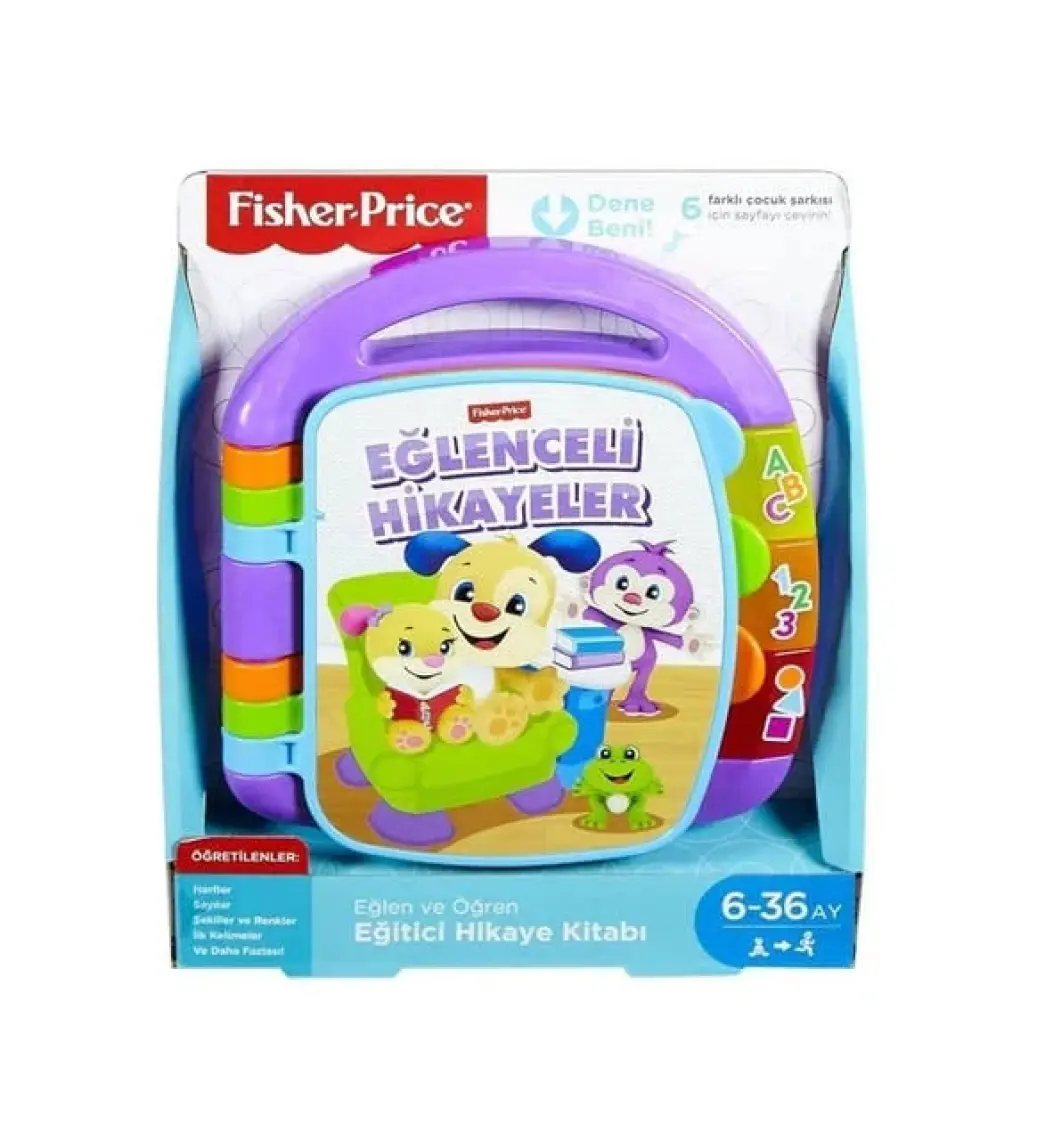 Fisher-Price Eğitici Hikaye Kitabı - Eğlenerek Öğrenin, Işıklı ve Sesli, İnce Motor Becerilerini Geliştirir, Güvenli Kullanım Özellikleriyle