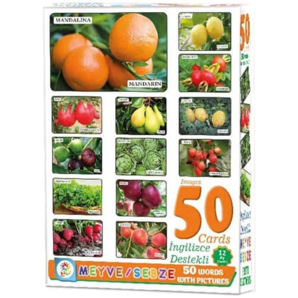 Laço Baby 50 Card Meyve Sebze İngilizce Destekli Oyun Kartları