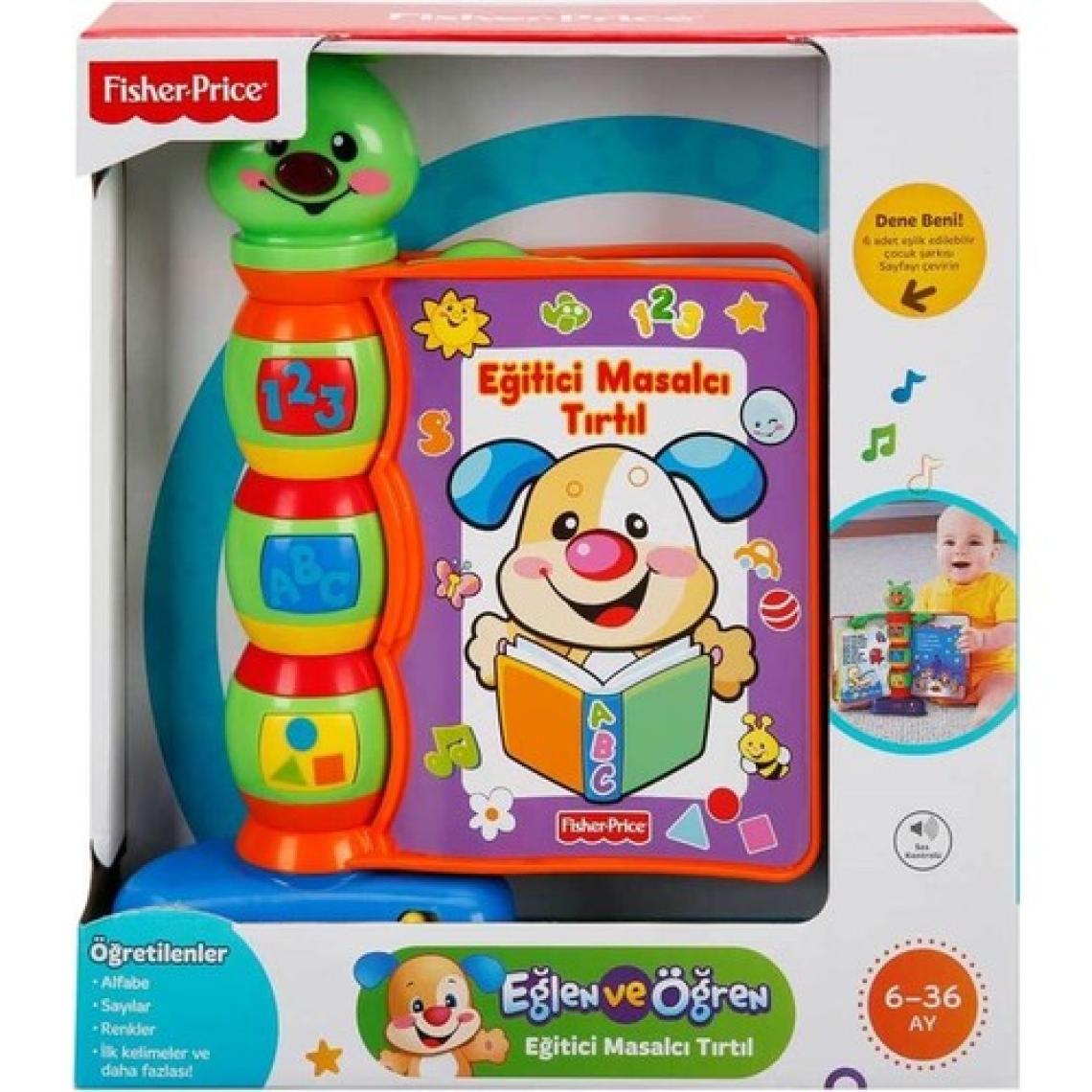 Fisher-Price Eğitici Işıklı ve Müzikli Masalcı Tırtıl - Bebekler için Hikaye Kitabı Şeklinde, Duyusal Gelişim ve El-Göz Koordinasyonu Destekleyen Güvenli Oyuncak