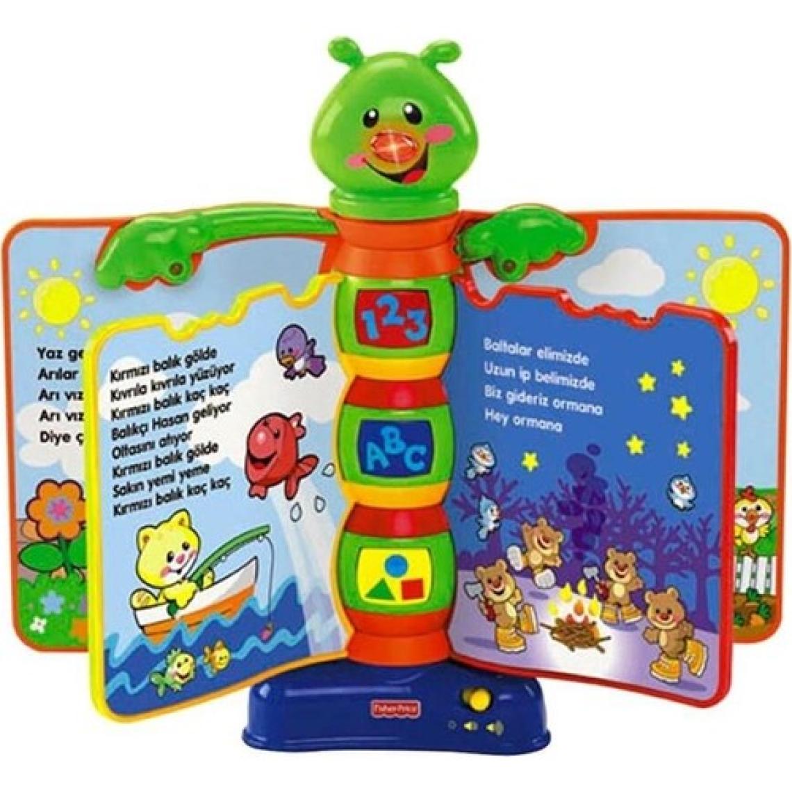 Fisher-Price Eğitici Işıklı ve Müzikli Masalcı Tırtıl - Bebekler için Hikaye Kitabı Şeklinde, Duyusal Gelişim ve El-Göz Koordinasyonu Destekleyen Güvenli Oyuncak