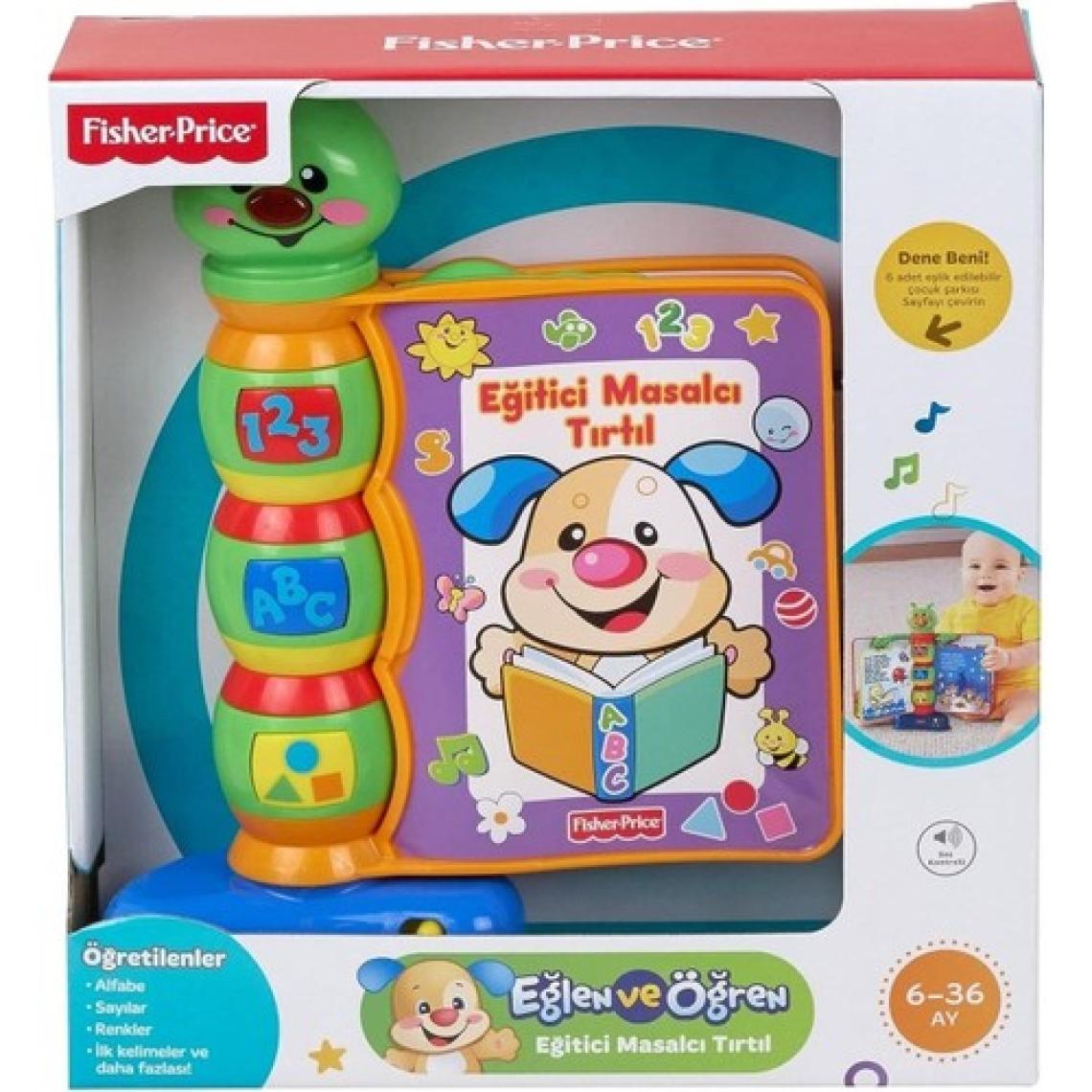 Fisher-Price Eğitici Işıklı ve Müzikli Masalcı Tırtıl - Bebekler için Hikaye Kitabı Şeklinde, Duyusal Gelişim ve El-Göz Koordinasyonu Destekleyen Güvenli Oyuncak