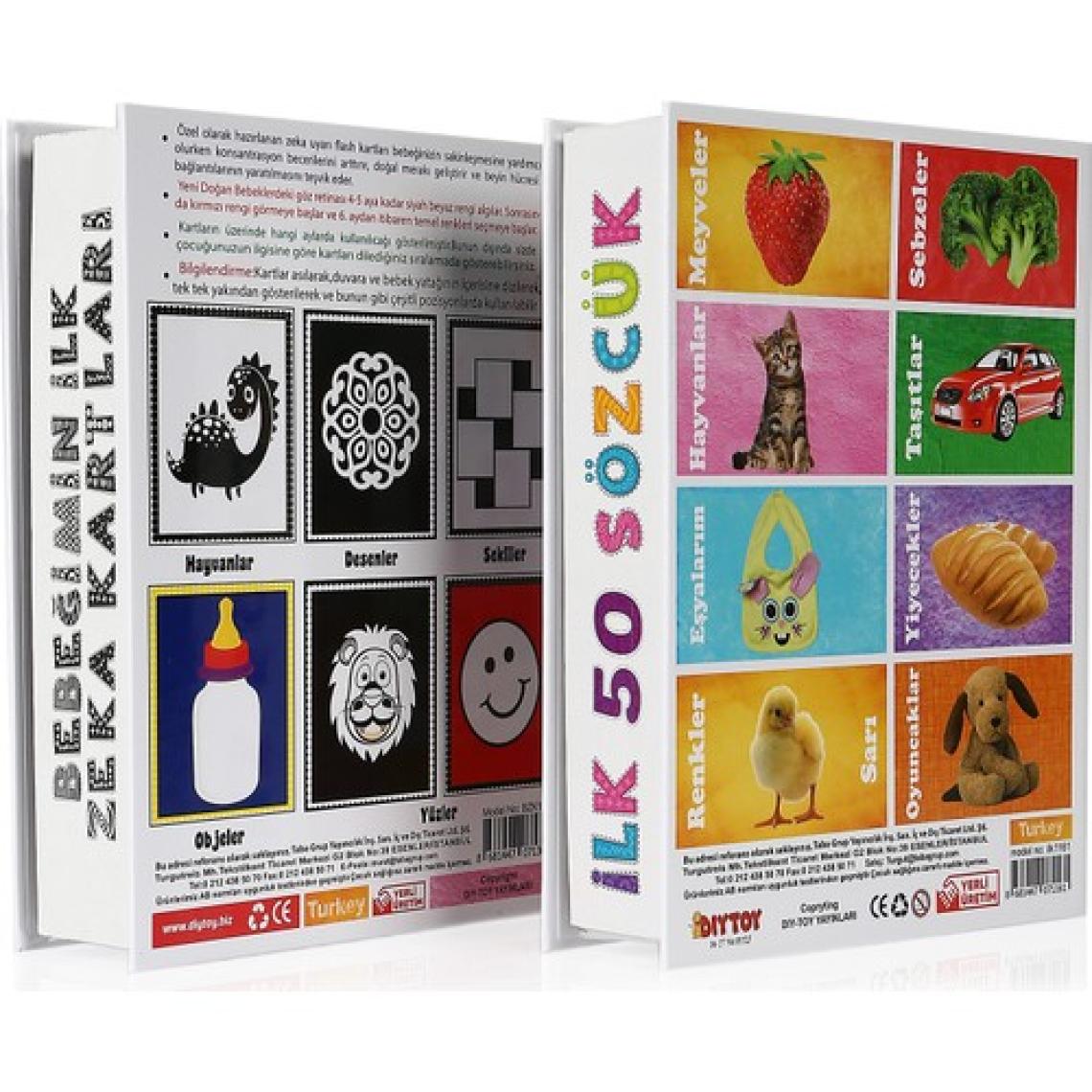 Diytoy Flash Cards İlk 50 Sözcük + Bebeğimin İlk Zeka Kartları 2'Li Set